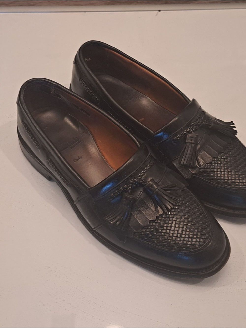 ALLEN EDMONDS Men’s Black Leather Tassel Loafers Dress Shoes Classic Size 9.5